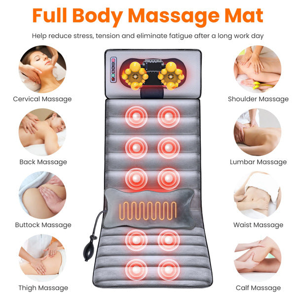 Full Body Shiatsu Massage Cushion with Heat, Chair & Mattress