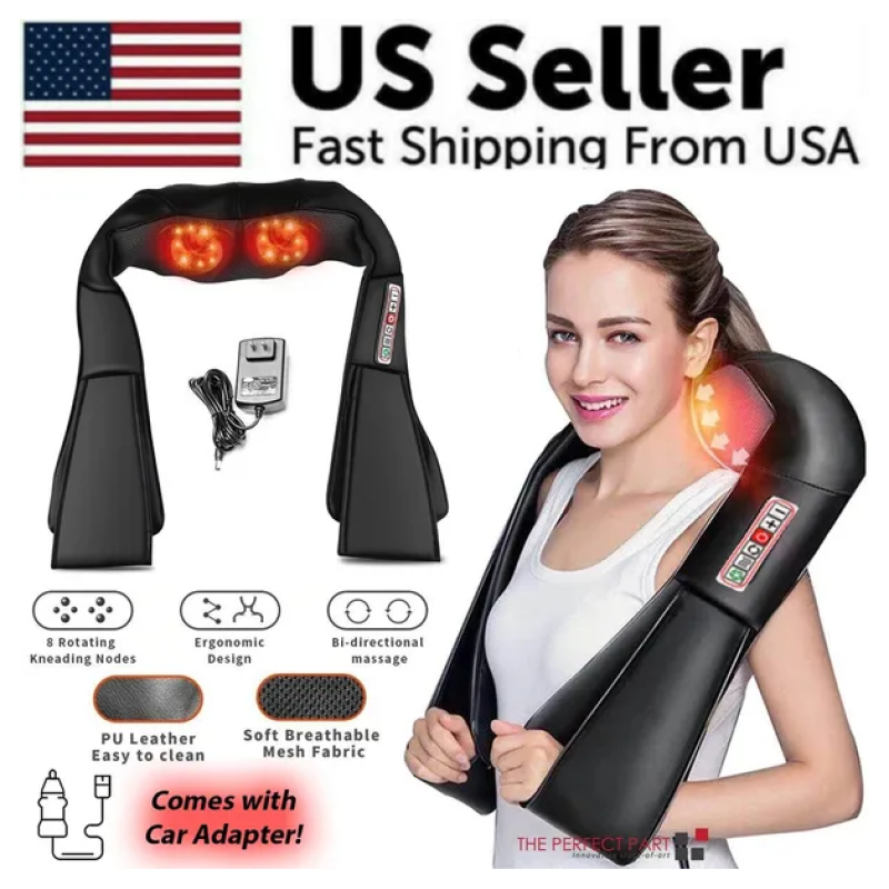 Shiatsu Deep Tissue Neck & Shoulder Massager with Heat