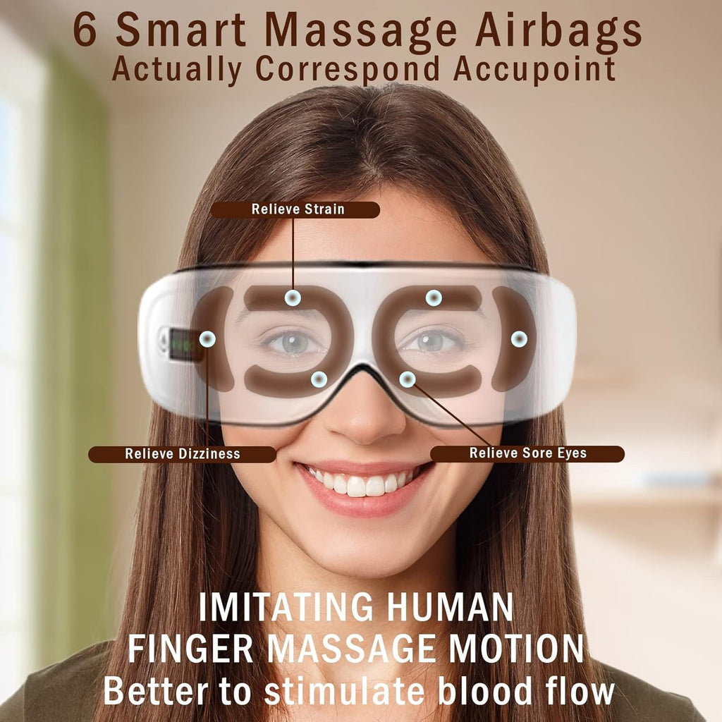 Bluetooth Eye Massager with Heat &amp; Air Compression