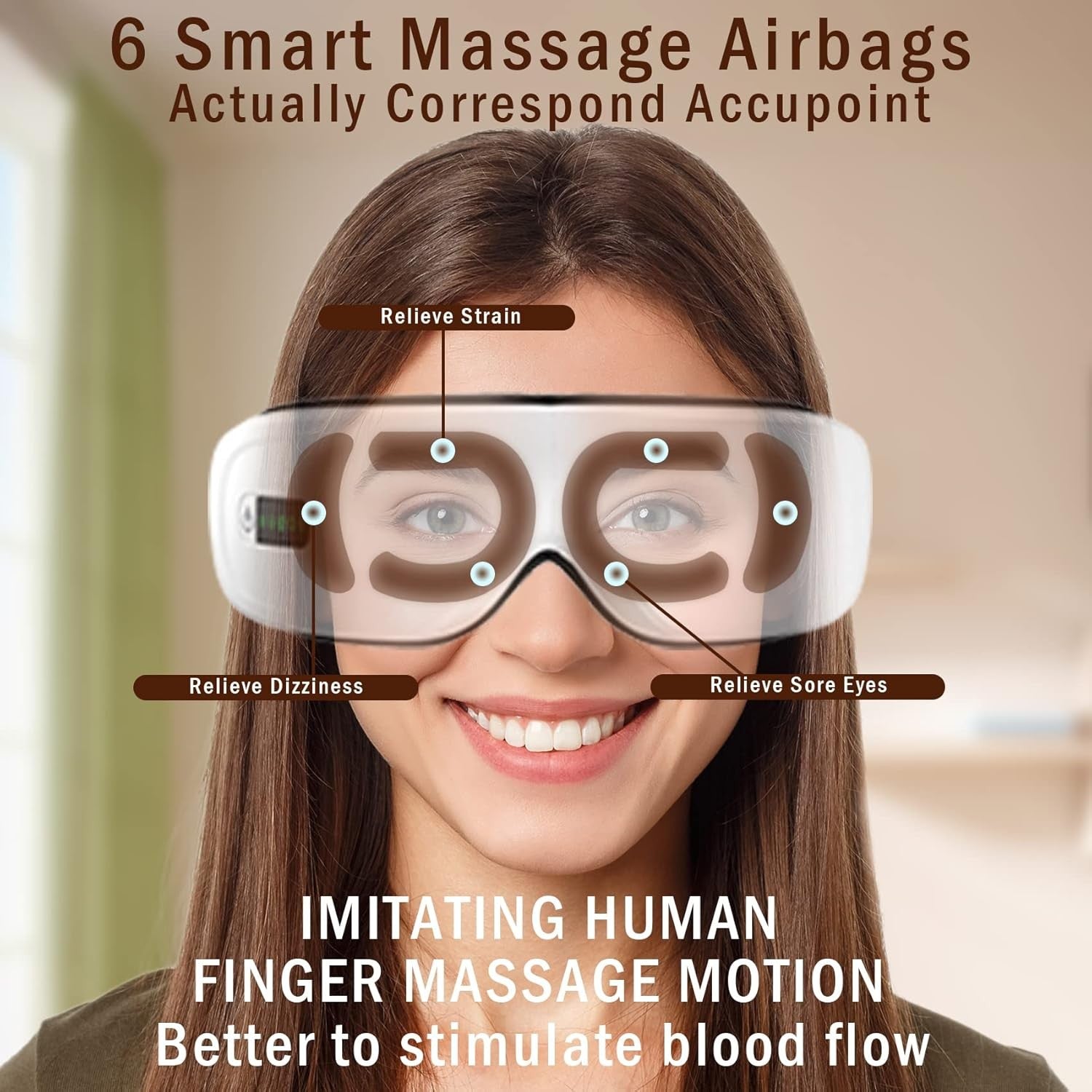 Bluetooth Eye Massager with Heat &amp; Air Compression