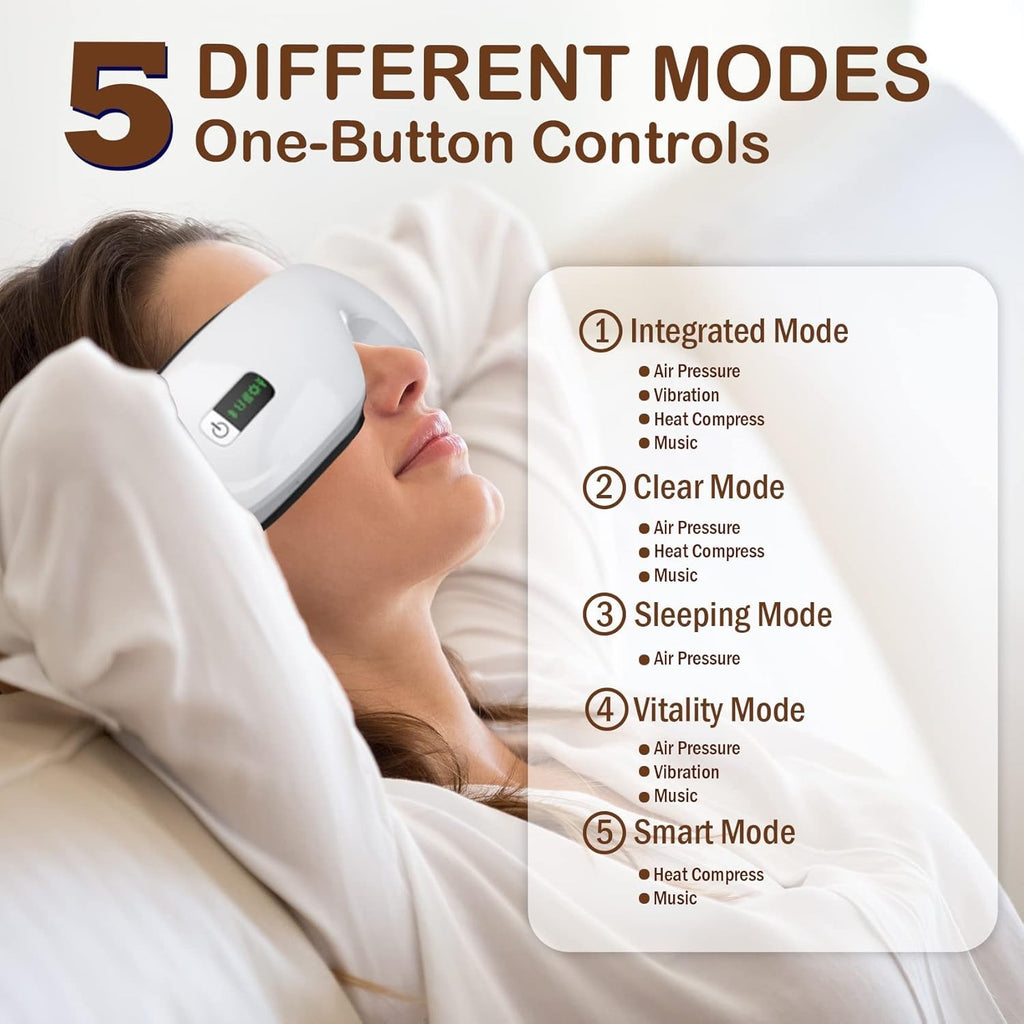 Bluetooth Eye Massager with Heat &amp; Air Compression