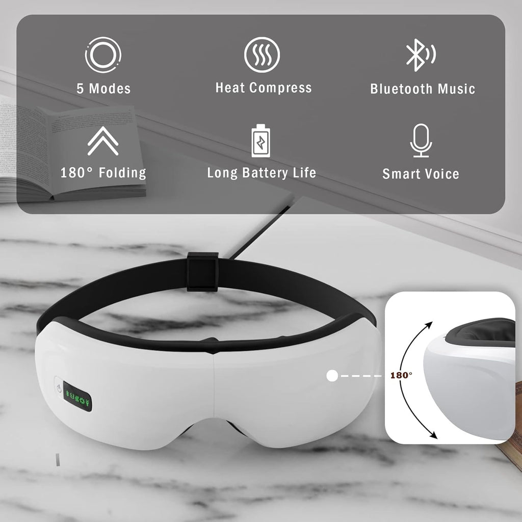 Bluetooth Eye Massager with Heat &amp; Air Compression